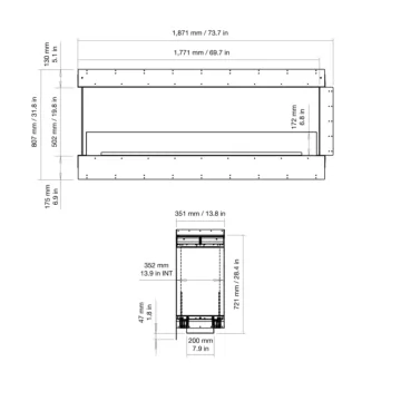 Flex 68PN Peninsula Fireplace