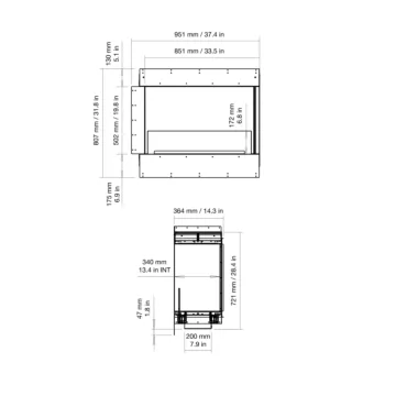 Flex 32RC Right Corner Fireplace