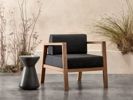 Blinde Design Sit A28 Chair and Solo Stool refresh a private residence living room with sleek, modern indoor seating that boosts décor and comfort.