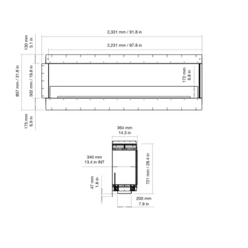 Flex 86RC Right Corner Fireplace