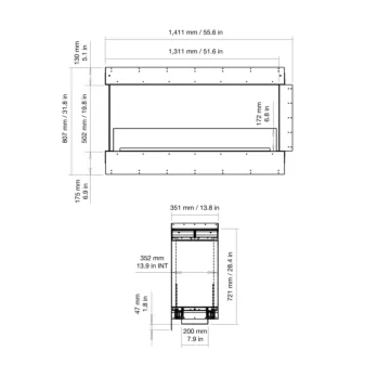 Flex 50PN Peninsula Fireplace