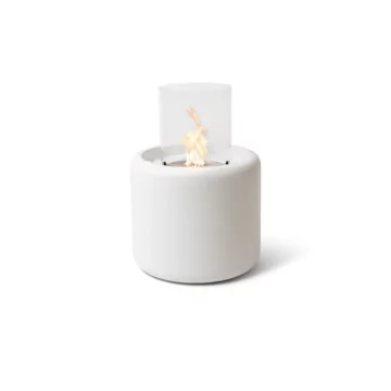 Mello Designer Fireplace White Ethanol Glass