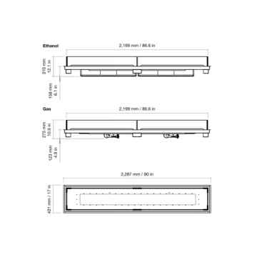 Linear 90 Fire Pit Kit