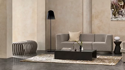 Blinde Design Niche 50 Coffee Table centres the living room of a private residence, showcasing modern furniture style.
