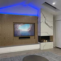 Completed TV Unit and Fire Place just in time to