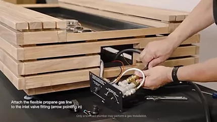 How to Assemble and Operate your Gas Fireplace? 8 Pulling all hoses and wires out through the control platecutout