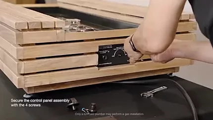 How to Assemble and Operate your Gas Fireplace? 13 Securing the control panel with 4screws