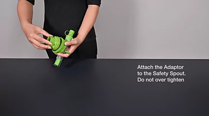 How to attach the Safety Spout to the e-NRG bottle using the e-NRG Adaptor 127