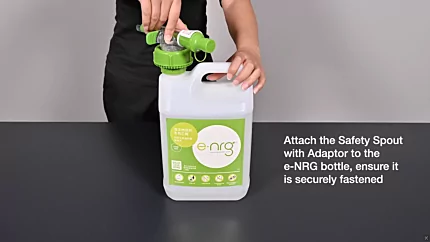 How to attach the Safety Spout to the e-NRG bottle using the e-NRG Adaptor 12
