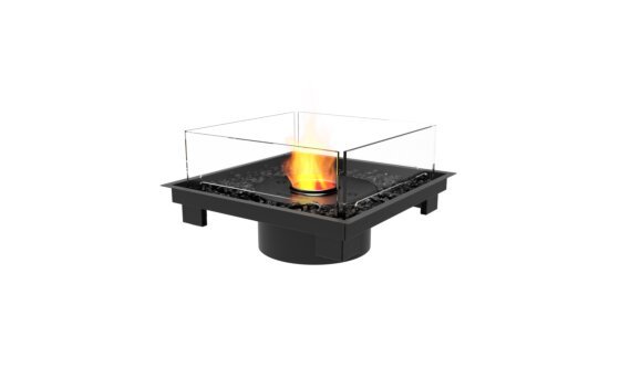 Square 22 Fireplace Insert - Ethanol - Black / Black / Indoor Safety Tray by EcoSmart Fire