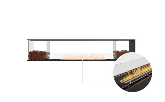 Flex 104PN.BX2 Peninsula - Ethanol - Black / Black / Installed view - Logs not included by EcoSmart Fire