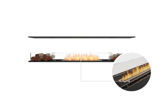 Flex 86IL.BX2 Island - Ethanol - Black / Black / Installed view - Logs not included by EcoSmart Fire