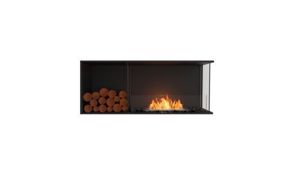 Flex 50RC.BXL Right Corner - Ethanol / Black / Installed view - Logs not included by EcoSmart Fire