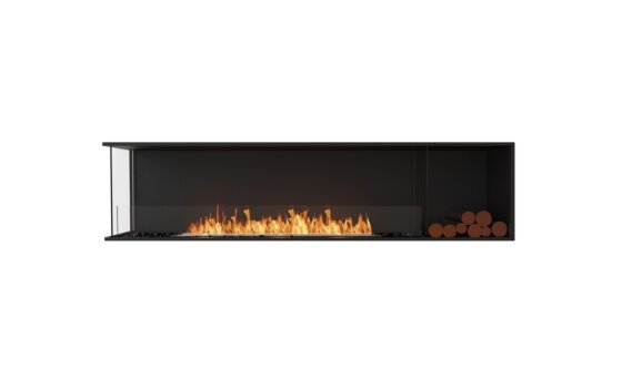 Flex 86LC.BXR Left Corner - Ethanol / Black / Installed view - Logs not included by EcoSmart Fire