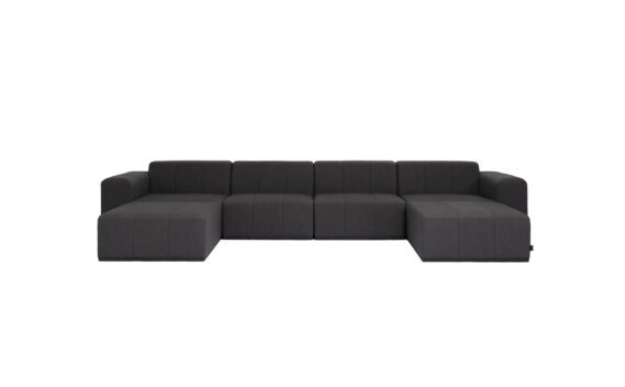 Connect Modular 6 U-Chaise Sectional Furniture - Sooty by Blinde Design