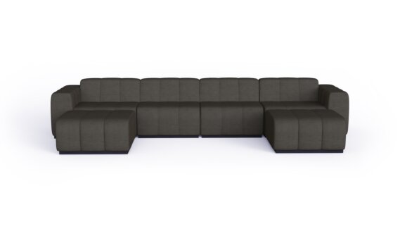 Connect Modular 6 U-Chaise Sectional Furniture - Flanelle by Blinde Design