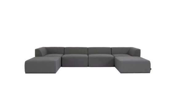 Relax Modular 6 U-Chaise Sectional Furniture - Flanelle by Blinde Design