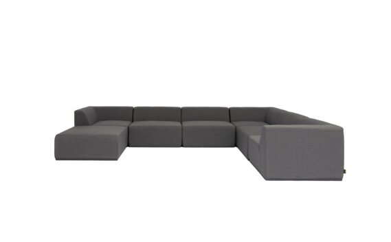 Relax Modular 7 U-Sofa Chaise Sectional Furniture - Flanelle by Blinde Design
