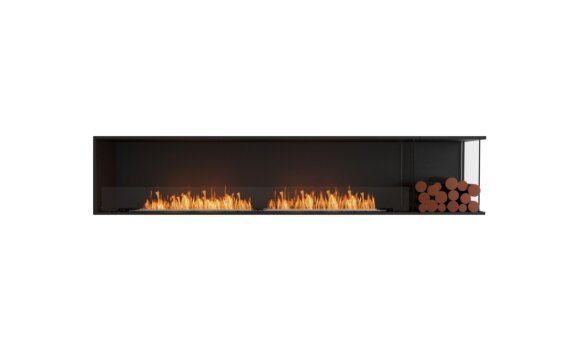 Flex 104RC.BXR Right Corner - Ethanol / Black / Installed view - Logs not included by EcoSmart Fire